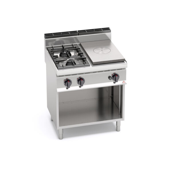 Cocina 2 Fuegos a Gas + Placa Radiante Modular GAMA Macros 700 G7T4P2FM