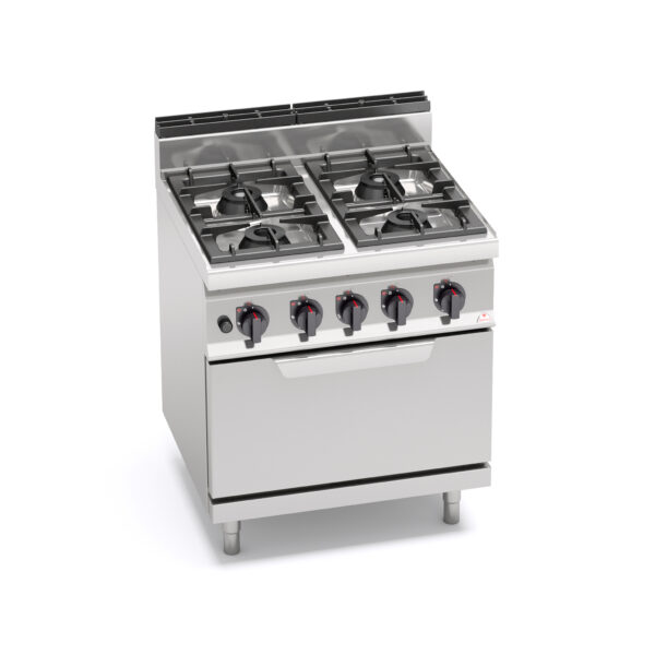 Cocina de 4 Fuegos a + Horno GN 2/1 7,8 Kw - G7F4P+FG