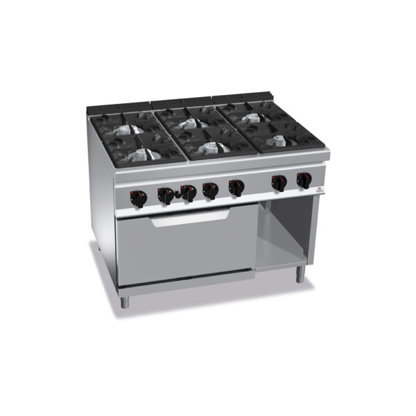 Cocina de 6 Fuegos a Gas + Horno a Gas GAMA Maxima 900 G9F6+FG