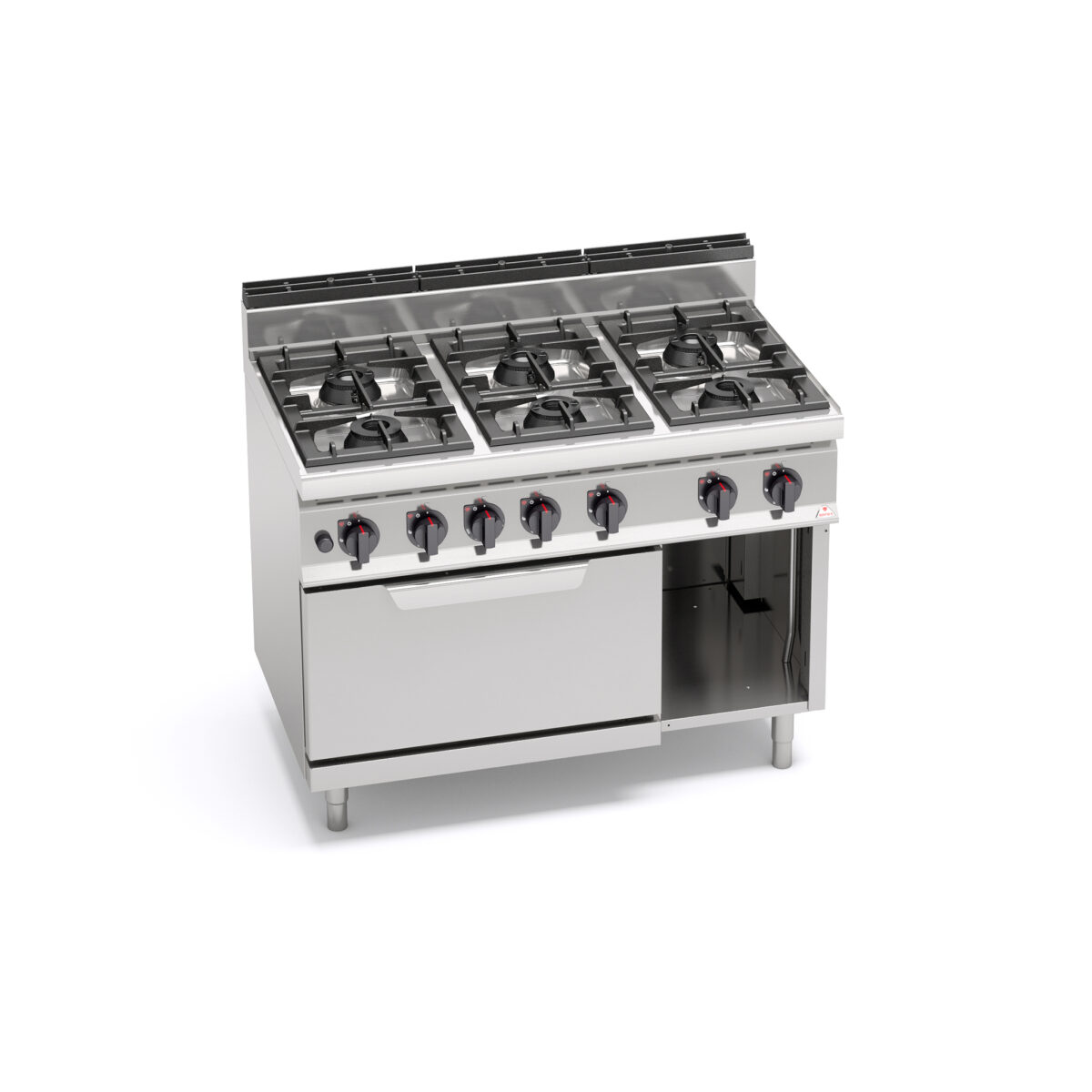 Cocina de 6 Fuegos a + Horno GN 2/1 7,8 Kw - G7F6P+FG - Imagen 1