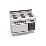 Cocina de 6 Fuegos Eléctrica Modular + Horno eléctrico GN 2/1 GAMA Macros 700 E7P6+FE