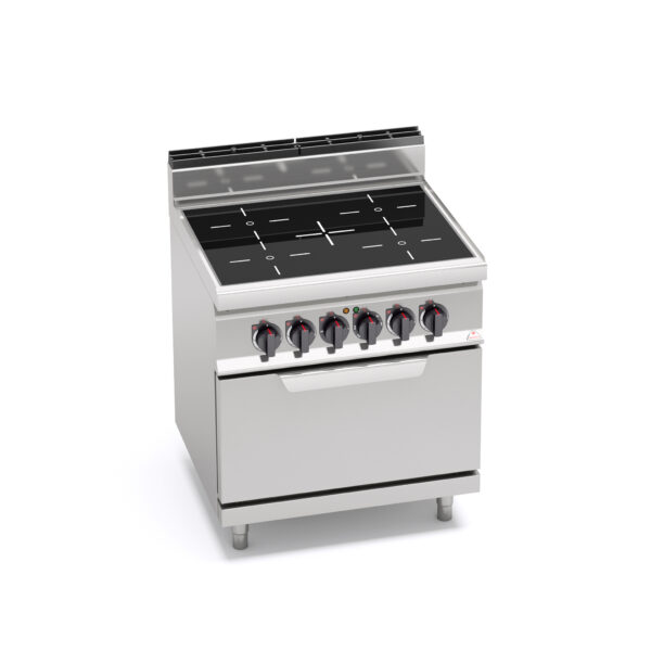 Cocina Vitrocerámica 4 Fuegos + Horno GN 2/1 Gama Macros 700 E7P4/VTR+FE